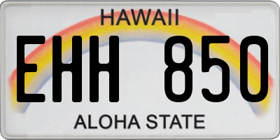 HI license plate EHH850