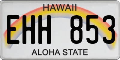 HI license plate EHH853