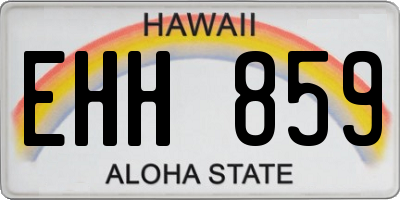 HI license plate EHH859