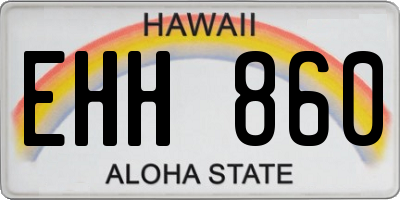 HI license plate EHH860