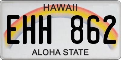 HI license plate EHH862