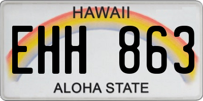 HI license plate EHH863