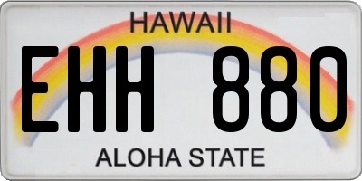 HI license plate EHH880