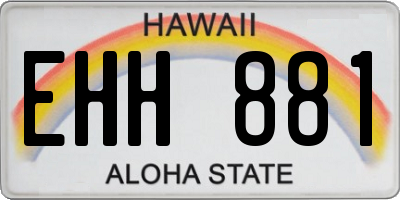 HI license plate EHH881