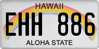 HI license plate EHH886