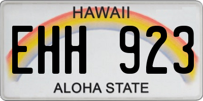 HI license plate EHH923