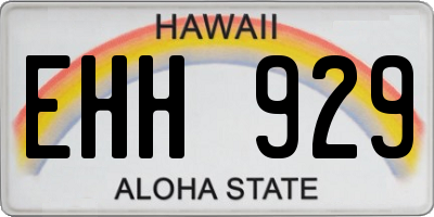 HI license plate EHH929