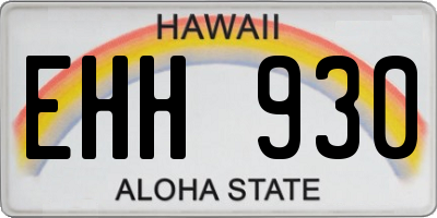 HI license plate EHH930