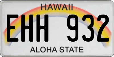 HI license plate EHH932