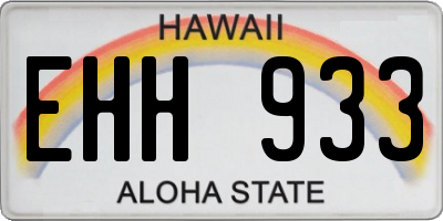 HI license plate EHH933