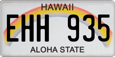 HI license plate EHH935