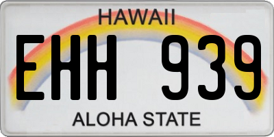HI license plate EHH939