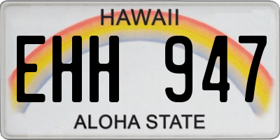 HI license plate EHH947