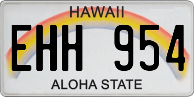 HI license plate EHH954