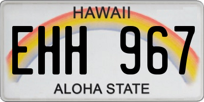 HI license plate EHH967