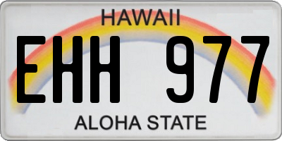 HI license plate EHH977