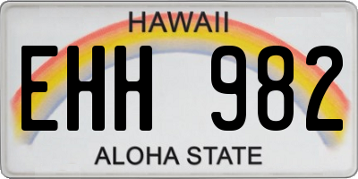 HI license plate EHH982
