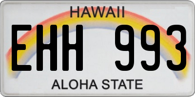 HI license plate EHH993