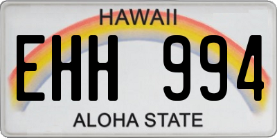 HI license plate EHH994
