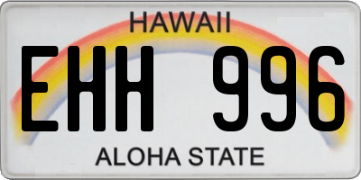 HI license plate EHH996
