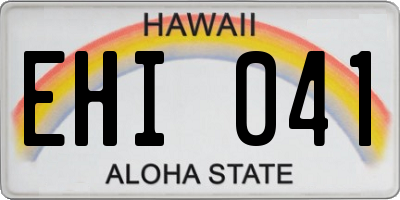 HI license plate EHI041
