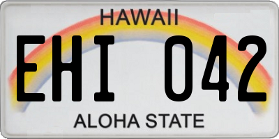 HI license plate EHI042