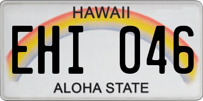 HI license plate EHI046