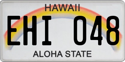 HI license plate EHI048