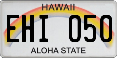 HI license plate EHI050