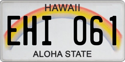 HI license plate EHI061