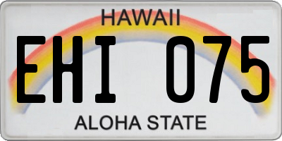HI license plate EHI075