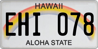 HI license plate EHI078