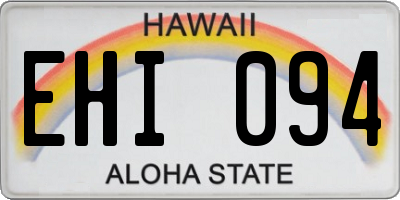 HI license plate EHI094