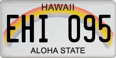 HI license plate EHI095