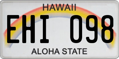 HI license plate EHI098