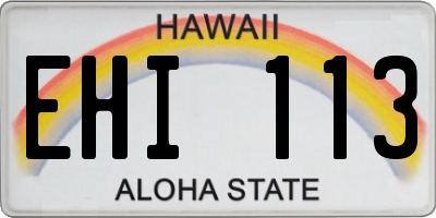 HI license plate EHI113