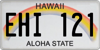 HI license plate EHI121