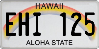 HI license plate EHI125