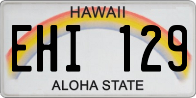 HI license plate EHI129