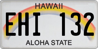 HI license plate EHI132