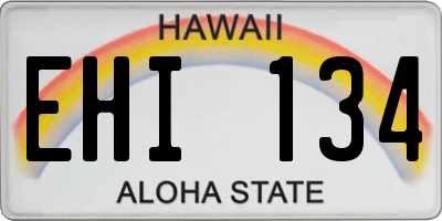 HI license plate EHI134