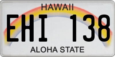 HI license plate EHI138