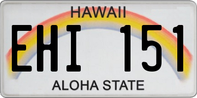 HI license plate EHI151