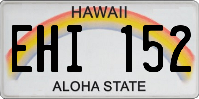 HI license plate EHI152