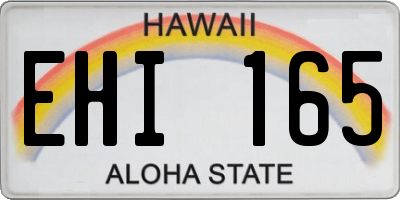 HI license plate EHI165