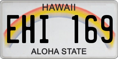 HI license plate EHI169