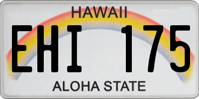 HI license plate EHI175