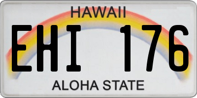 HI license plate EHI176