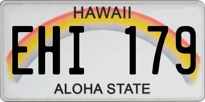 HI license plate EHI179