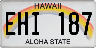 HI license plate EHI187